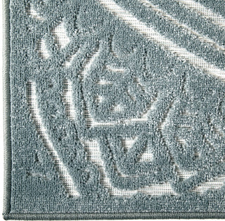 Orian Rugs Farmhouse Mandala Harbor Blue Area Rug Close up