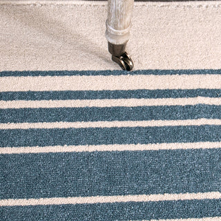 Orian Rugs Farmhouse Simple Stripe Light Blue Area Rug 