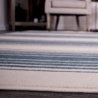 Orian Rugs Farmhouse Simple Stripe Light Blue Area Rug 