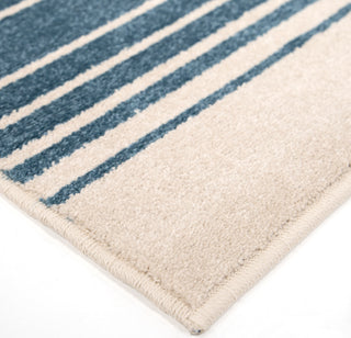 Orian Rugs Farmhouse Simple Stripe Light Blue Area Rug Corner Image