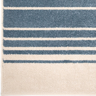 Orian Rugs Farmhouse Simple Stripe Light Blue Area Rug Close up