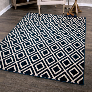 Orian Rugs Farmhouse Trellis Catalina Blue Area Rug Lifestyle Image Feature