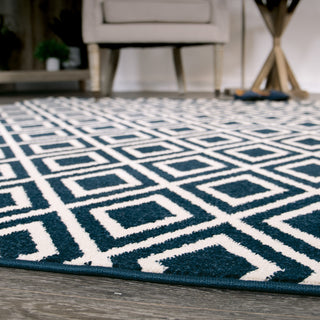 Orian Rugs Farmhouse Trellis Catalina Blue Area Rug 