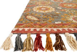 Loloi Farrah FH-01 Grey/Spice Area Rug Corner Image Feature