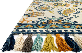 Loloi Farrah FH-01 Ivory/Blue Area Rug Corner Image Feature