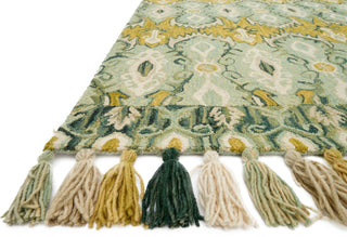 Loloi Farrah FH-03 Aqua/Lime Area Rug Corner Image Feature