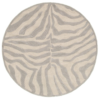 LR Resources Fashion 02510 Taupe/Silver Area Rug 5' Round