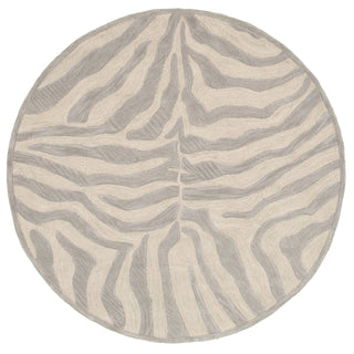 LR Resources Fashion 02510 Taupe/Silver Hand Tufted Area Rug 5' X 5' Round