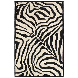 LR Home Fashion 02512 Black/Cream Area Rug