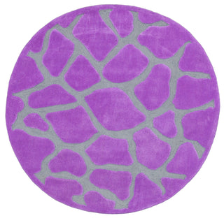 LR Resources Fashion 02514 Purple Hand Tufted Area Rug 7'9'' X 7' 9'' Round