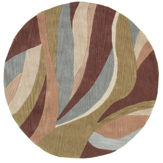 LR Resources Fashion 20539 Blue/Brown Area Rug 5' X 5' Round