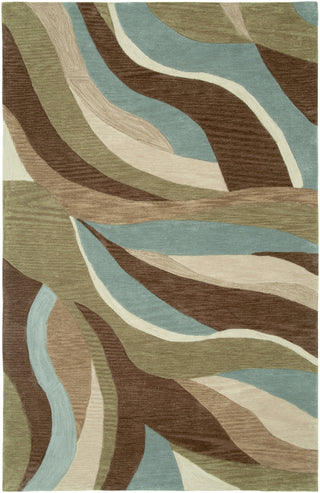 LR Resources Fashion 20539 Blue/Brown Area Rug 5' X 7'9'