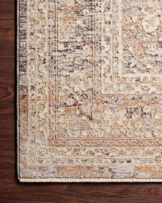 Loloi Faye FAY-03 Sky / Sand Area Rug Corner On Wood