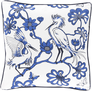 Surya Egrets Elegant Egret FBE-002 Pillow by Florence Broadhurst 20 X 20 X 5 Down filled