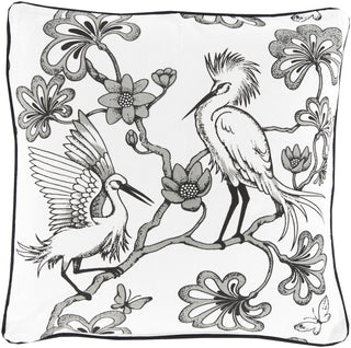 Surya Egrets Elegant Egret FBE-003 Pillow by Florence Broadhurst 20 X 20 X 5 Poly filled