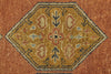 Feizy Ustad 6111F Rust Gold Area Rug Corner Image with Rug Pad