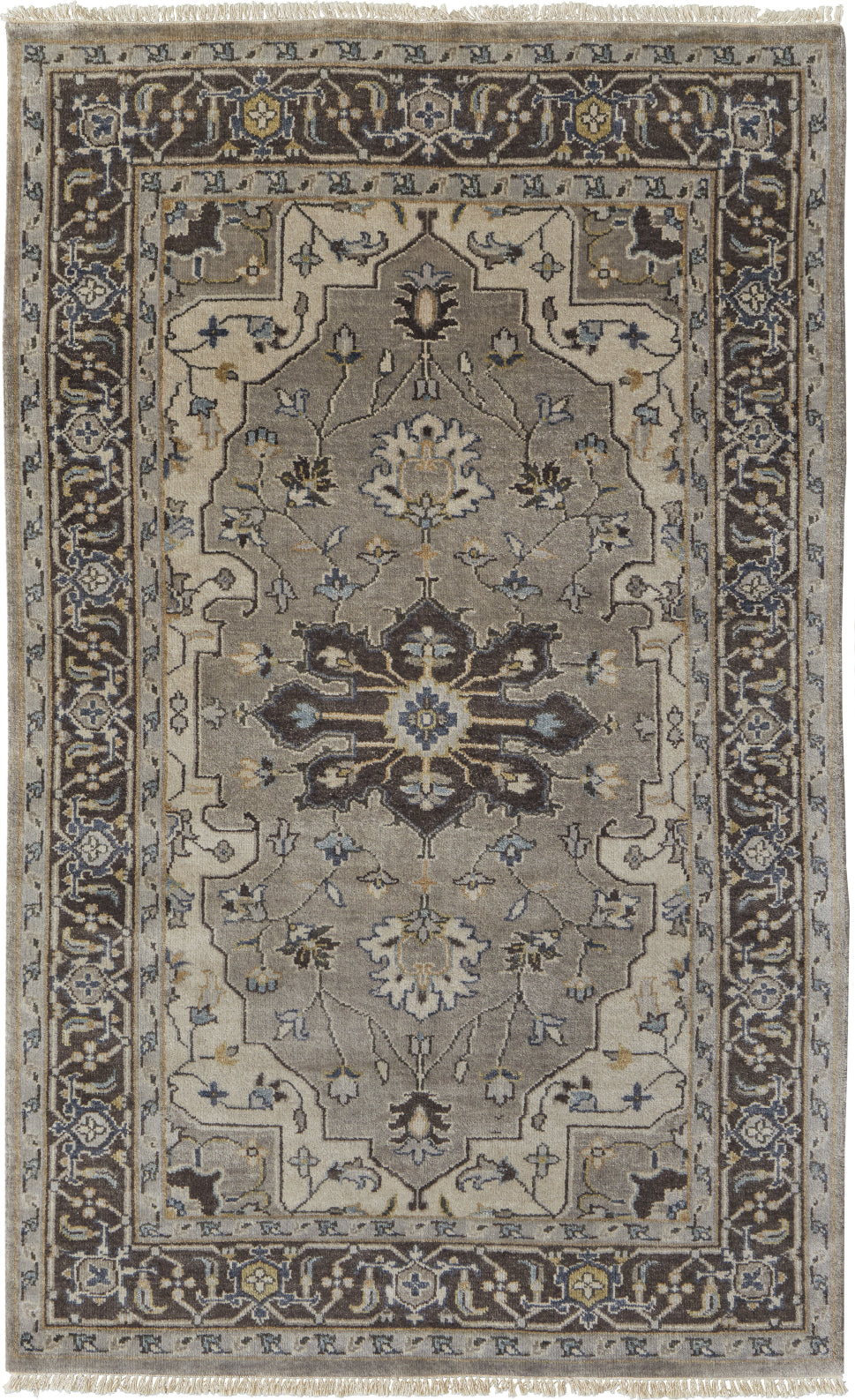 Feizy Ustad 6112F Gray/Blue Area Rug Lifestyle Image Feature