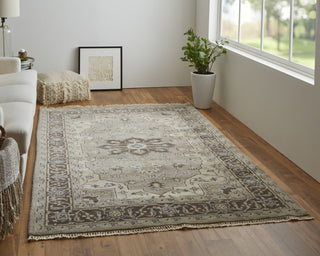 Feizy Ustad 6112F Gray/Blue Area Rug Lifestyle Image