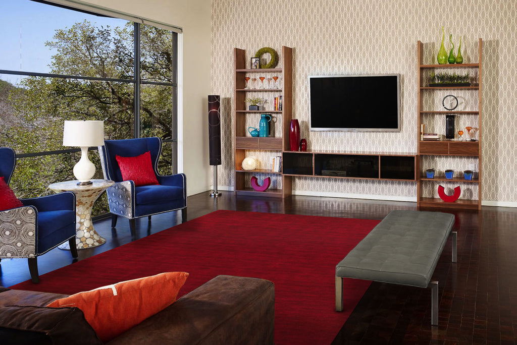 Feizy Luna 8049F Red Area Rug Lifestyle Image Feature
