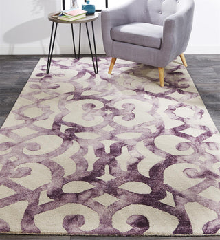 Feizy Lorrain 8564F Purple/Ivory Area Rug Lifestyle Image