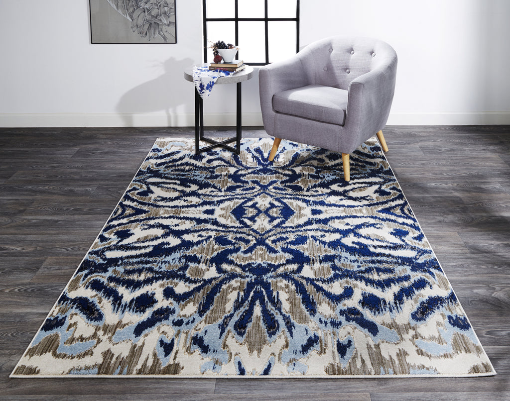 Feizy Milton 3467F Blue/Taupe Area Rug Lifestyle Image Feature