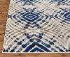 Feizy Milton 3469F Blue/Ivory Area Rug Corner Image with Rug Pad