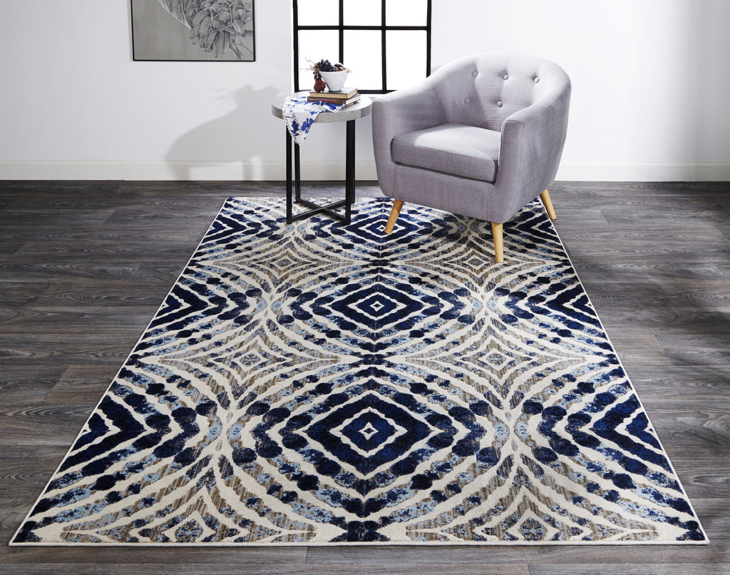 Feizy Milton 3469F Blue/Ivory Area Rug Lifestyle Image Feature
