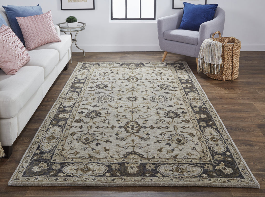 Feizy Eaton 8399F Gray/Beige Area Rug Lifestyle Image Feature