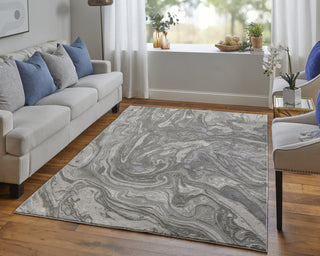 Feizy Prasad 3894F Gray/Ivory Area Rug Lifestyle Image