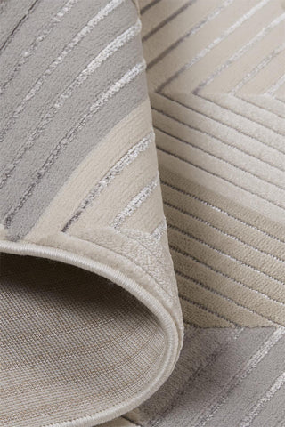 Feizy Micah 3044F Beige/Gray Area Rug Corner Image with Rug Pad