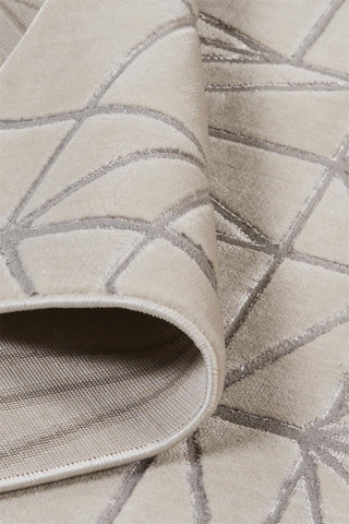 Feizy Micah 3045F Ivory/Silver Area Rug Corner Image with Rug Pad