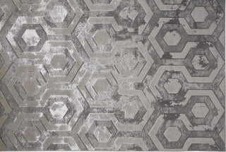 Feizy Micah 3046F Beige/Gray Area Rug Corner Image with Rug Pad