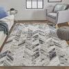 Feizy Micah 3048F Gray/Silver Area Rug Lifestyle Image Feature