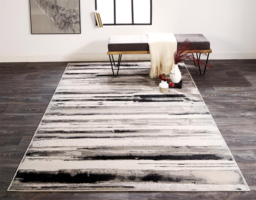 Feizy Micah 3049F Silver Area Rug Lifestyle Image Feature