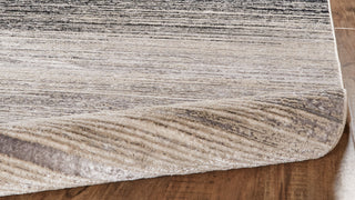 Feizy Micah 3337F Black/Dark Gray Area Rug Corner Image with Rug Pad