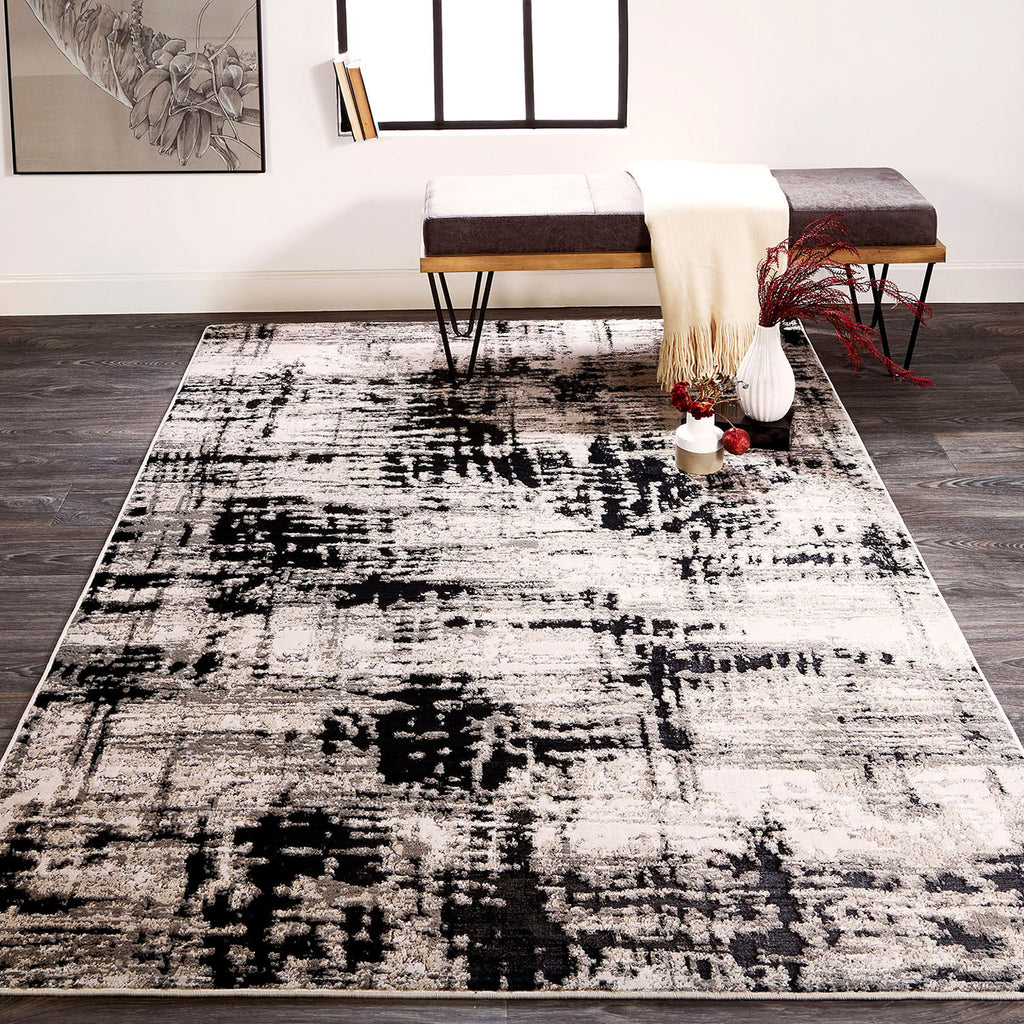 Feizy Micah 3339F Black Area Rug Lifestyle Image Feature