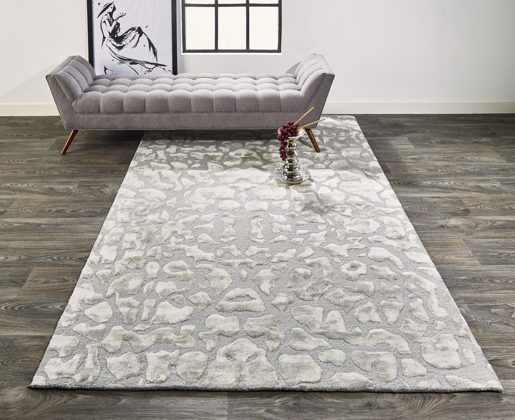 Feizy Mali 8629F Gray Area Rug Lifestyle Image Feature