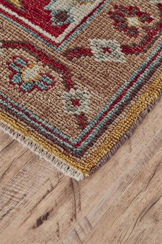 Feizy Piraj 6451F Red/Blue Area Rug Corner Image