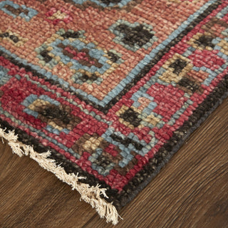 Feizy Piraj 6452F Rust/Blue Area Rug Corner Close Up Image