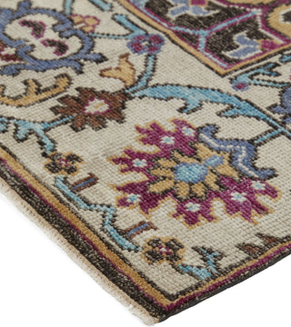 Feizy Piraj 6461F Blue/Gold Area Rug Corner close Up Image