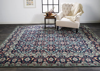 Feizy Piraj 6463F Teal/Red Area Rug Lifestyle Image Feature