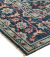 Feizy Piraj 6463F Teal/Red Area Rug Lifestyle Corner Close Up Image