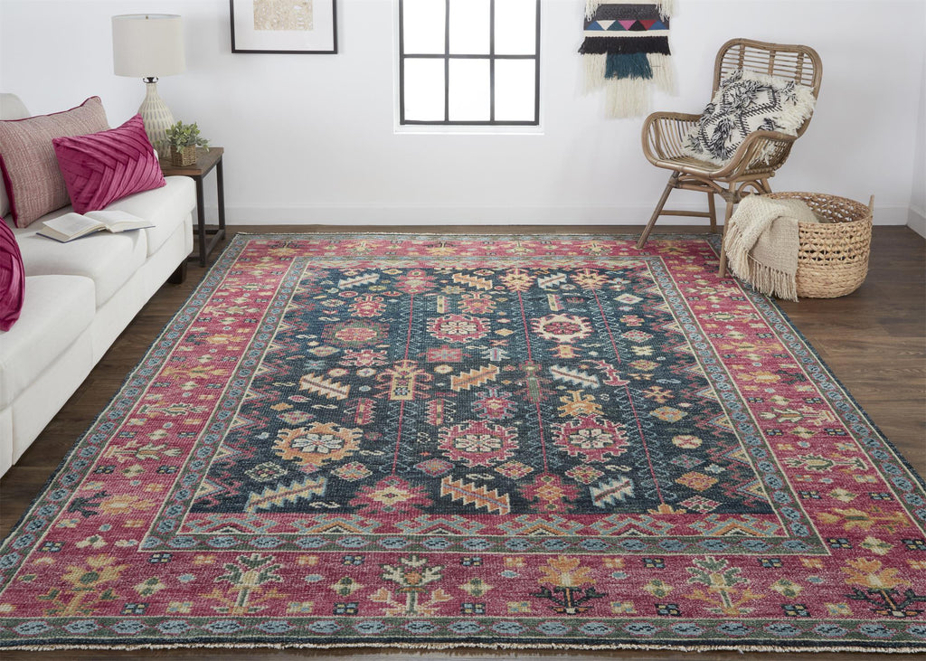 Feizy Piraj 6741F Pink/Blue Area Rug Lifestyle Image Feature