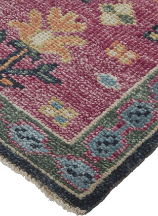 Feizy Piraj 6741F Pink/Blue Area Rug Lifestyle Close Up Corner Image