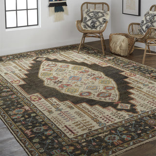 Feizy Piraj 6755F Brown/Yellow Area Rug Lifestyle Room Scene Image 2