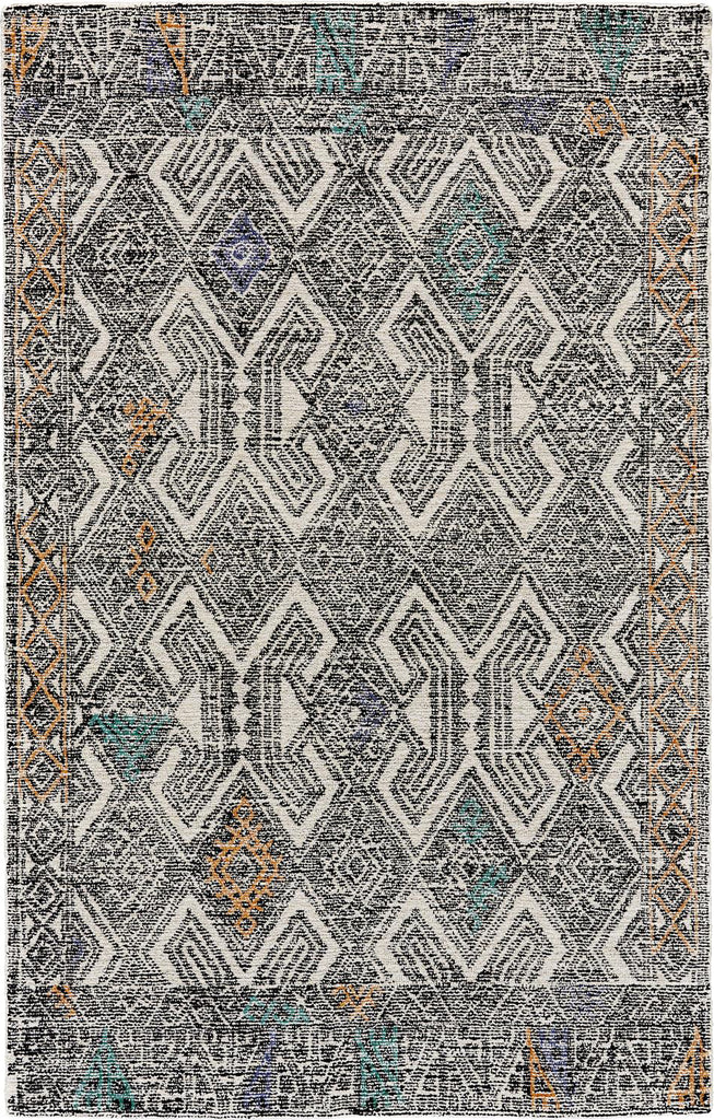 Feizy Arazad 8479F Black/Tangerine Area Rug