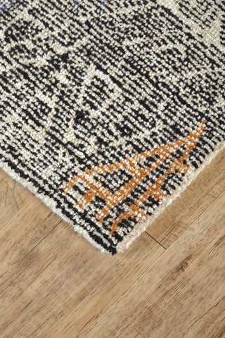 Feizy Arazad 8479F Black/Tangerine Area Rug