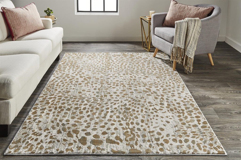 Feizy Waldor 3837F Brown/Ivory Area Rug Lifestyle Image Feature
