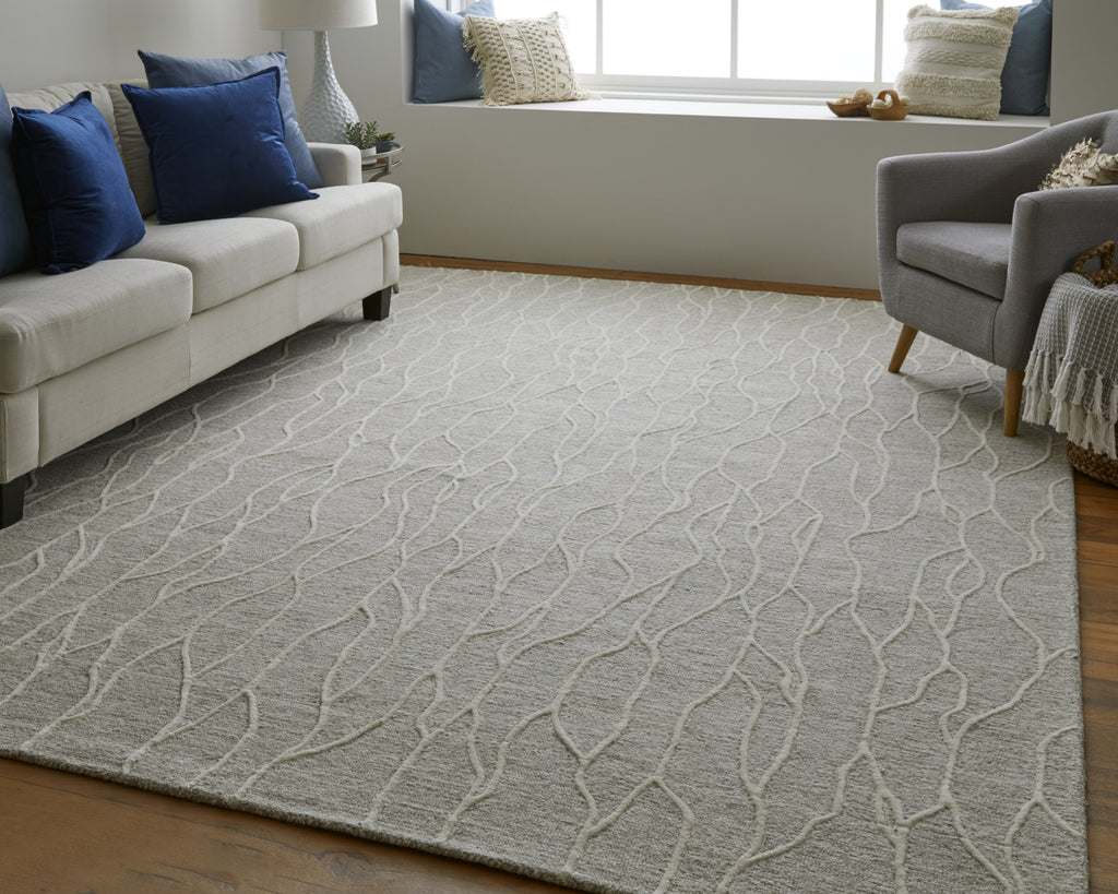 Feizy Enzo 8734F Taupe/Ivory Area Rug Lifestyle Image Feature