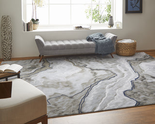 Feizy Gaspar 39KUF Gray/Ivory Area Rug Lifestyle Image